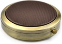 Retro Compact Pill sag med spejl til purse rejse Medicine Organizer (kaffe)