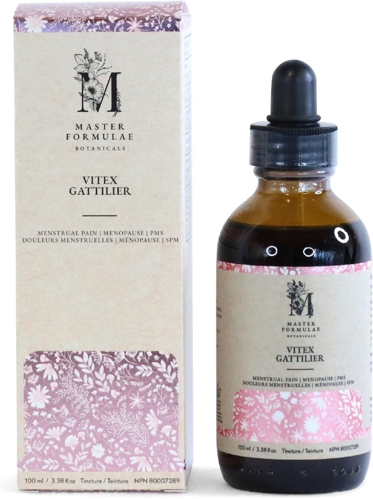Master Formulae Vitex Chasteberry Herbal Tincture | Extra Strength, Higher Bioavailability Than Pills | PMS, Menstrual Cramps, Headaches, Bloating, Women's Hormone Balance | 100mL