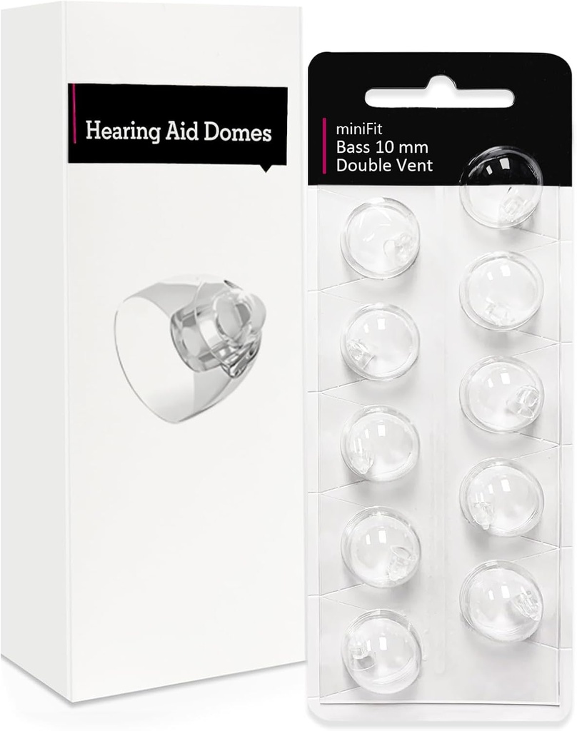 Double Vent 10mm- Hearing Aid Domes for Oticon Minifit, Oticon Hearing Aid Supplies, Erstatninger Dele Universal Oticon Domes for Hearing Aids Rengøring Kits (10 stk)