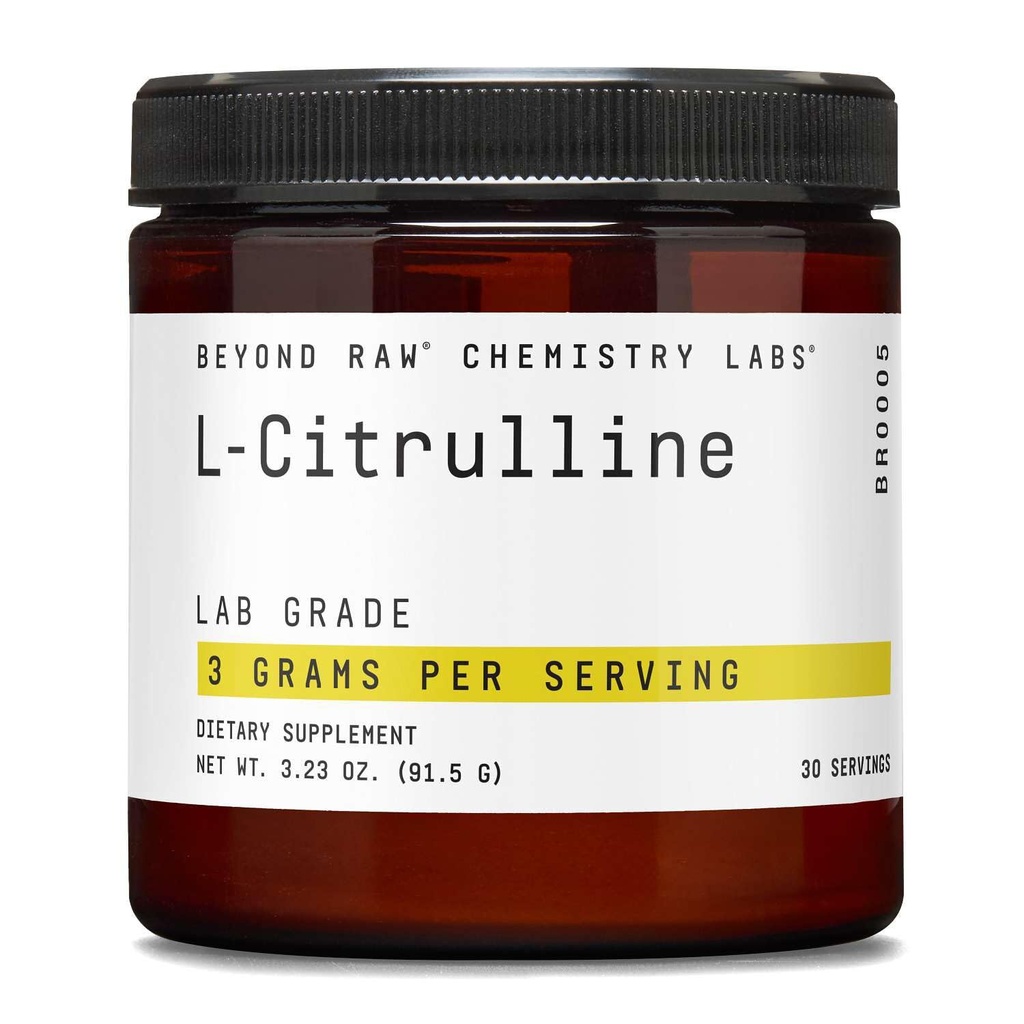 BEYOND RAW Kemi Labs L- Citrullin Powder, Understøtter Peak Performance, 30 Servering