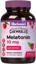 BlueBonnet Nutrition EarthSweet Melatonin 10 mg Fast- Actioning Quick Opløs Nighttime Afslapning & Restable Sleep Support - Sleep Aid - Gluten- Free, Vegan - Raspberry Flavor - 60 tyggetabletter