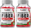 Yum- Vs - Prebiotic Fiber Gummies for adult & Kids - 5g fordøjelsesstøtte Gummy Fiber Supplement - Keto Friendly Prebiotic Daily Fiber Supplement for kvinder & mænd - Ingen sukker tilsat kostfibre (90 Tæl)