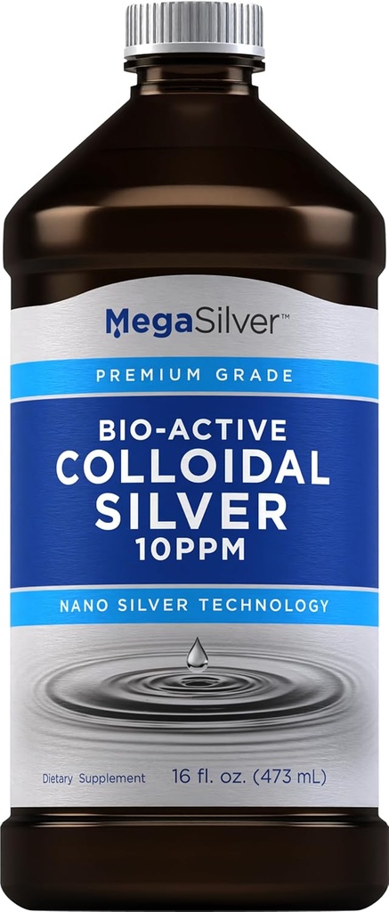 Piping Rock Colloidal Sølv Væske Drops • 124; 16 Fl Oz • 124; 10 PPM • 124; Bio- Aktiv Premium Grade Tinktur • 124; Non- GMO, Gluten Free Supplement