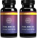 2 Pack, Primal Mind Fuel Brain Booster for Focus, Energy, Clarity, Memory Brain Health 30 Capsules Nootropics Brain Support Supplement for mænd og kvinder