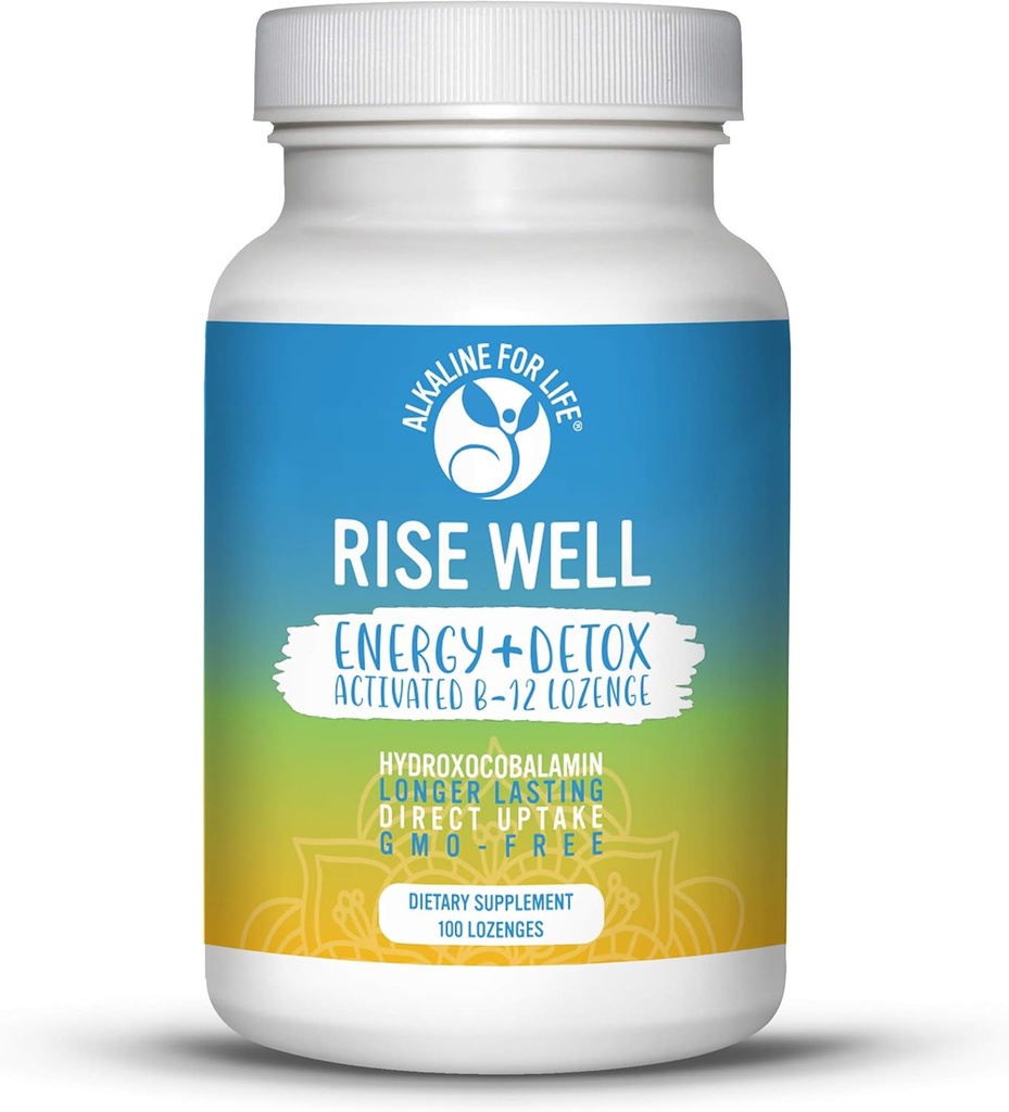 Rise Well Vitamin B12 - Vegan B12 - B12 Vitamin og Energitilskud - Hurtig fungerende B12 Sublingual 2000 mcg B 12 Vitamin i længere holdbarhed Form Than Methylcobalamin B12