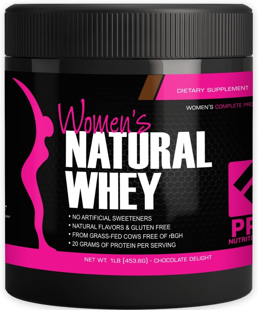 Whey Protein Powder for Women - Understøtter Lean Muscle Mass - Low Carb - Gluten Free - Grass Fed og Rbgh Hormone Free Whey Protein Chocolate Powder (Chokolade Delight, 1 Lb)