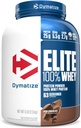 Dymatisere Elite 100% Whey Protein Powder, 25g Protein, 5,5g BCAAs & 2.7 L- Leucin, Quick Absorbing & Fast Digesting for Optimal Muscle Recovery, Rich Chocolate, 5 Pund (63 Servere)
