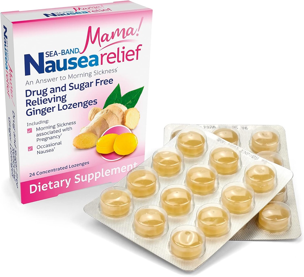 Sea-Band Ginger Mama Lozenges, Drug and Sugar Free, for Motion Sygdom og kvalme Relief *