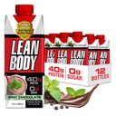 Labrada Lean Body Ready- to- Drink Mint Chocolate Protein Shake, 40g Protein, Whey Blend, 0 Sugar, Gluten Free, 22 Vitamin & Minerals, (Genanvendelige Carton & Lid - pakke med 12) LABRADA