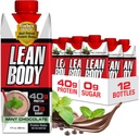Labrada Lean Body Ready- to- Drink Mint Chocolate Protein Shake, 40g Protein, Whey Blend, 0 Sugar, Gluten Free, 22 Vitamin & Minerals, (Genanvendelige Carton & Lid - pakke med 12) LABRADA