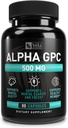 Alpha GPC 500 mg kapsler • 124; 80 Greve • 124; Understøtter sund kognitiv funktion • 124; Understøtter sund hukommelse • 124; Doseret for optimal biotilgængelighed • 124; Non- GMO, 3rd- Party Testet