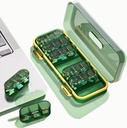 Ugentlig pilledispenser / Organizer, 3 gange en dag, 7 dages pilleboks / Container, Store Compartments Travel Fugt-Proof Medicine Case for Fish Oil Vitamin Pills (Transparent Green)