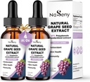 Grape Seed Extract Liquid Drops Standardiseret til 95% polyphenoler- 300 mg Grape Seed Maksimum Strength Standardized Tincture, High Absorption Liquid Vitis Vinifera Extract Drops -Non- GMO (2 flasker)