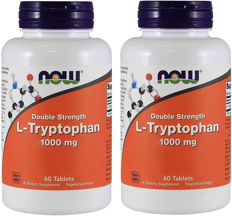 Now Foods - Now Foods L- tryptophan 1000mg, Tablets, 60- Count [Health and Beauty] (pakke af 2)