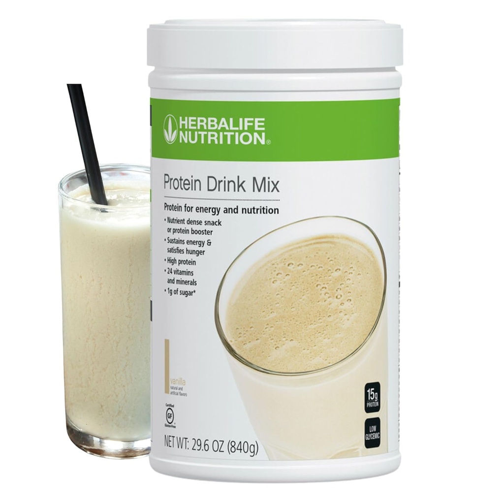 Herbalife HERBALIFE Protein Drink Mix: Vanille smag 840g, Nutrient Dense Sund Snack, Protein