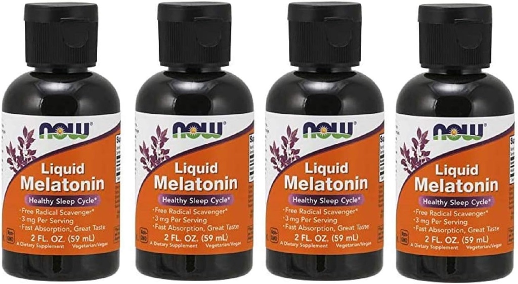Flydende Melatonin 3 mg (pakning med 4) Nu fødevarer 8 oz. (4 x 2 oz.) Flydende