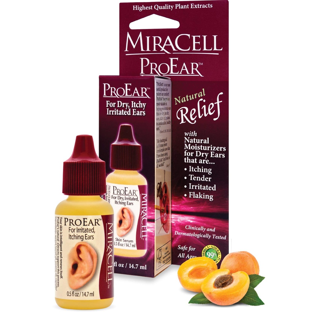 Miracell ProEar, Ear Dryps til Itchy Øre, Ear Wax blødgøringsmiddel, Craged Øre, Tør Øre, for voksne Babyer. 0, 5oz