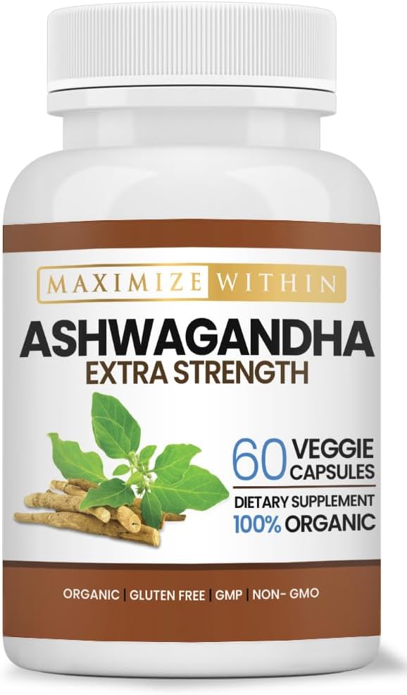 Ashwagandha Root Extra Strength - 60 Vegetariske Kapsler - Understøtter Stress, Mood, og immunforsvar - Formuleret til forbedret absorption - Non- GMO urtetilskud