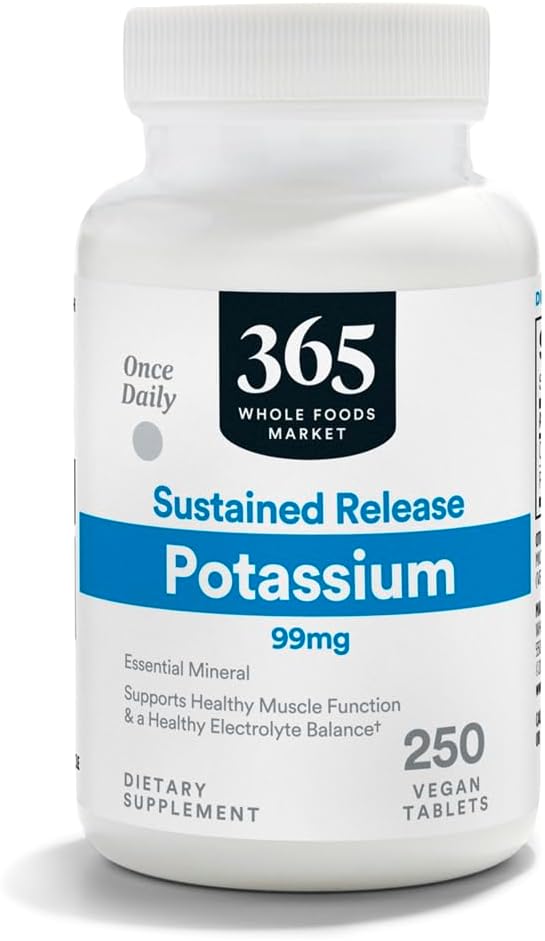 365 af Whole Foods Market, Sustained Release Kalium 99mg, Vegan, 250 tabletter