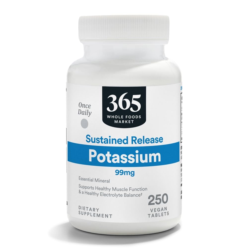 365 af Whole Foods Market, Sustained Release Kalium 99mg, Vegan, 250 tabletter