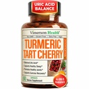 Gurkemeje Curcumin Supplement med 10: 1 Tart Cherry Extract & Selleri Seed Extract - Natural Uric Acid Balance, Fælles Sundhed & Sovestøtte - Gurkemeje Curcumin med sort peber. 60 Tart Cherry Kapsler