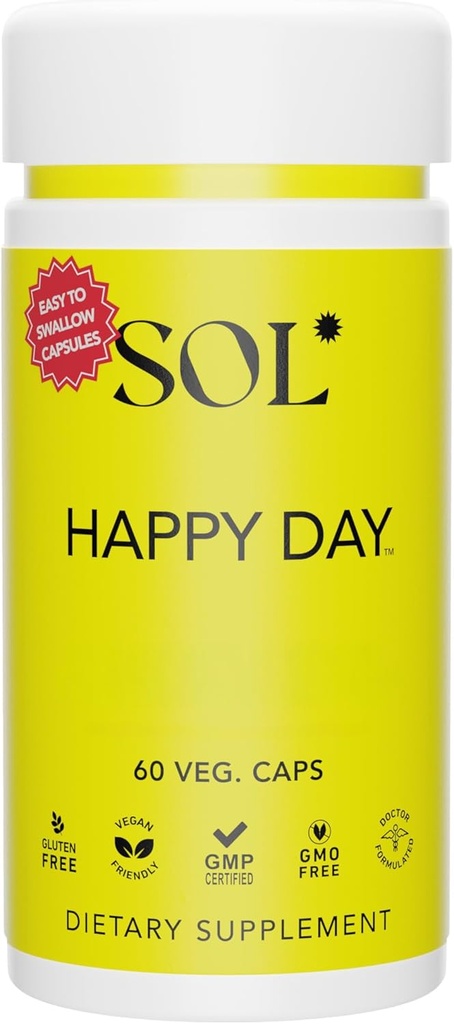 Happy Day Supplement: Kombinering af de naturlige herbal egenskaber af kollektiv lykke Bark, Astragalus, og Gingko Biloba til at støtte en sund livsstil - 60 Let at synke kapsler