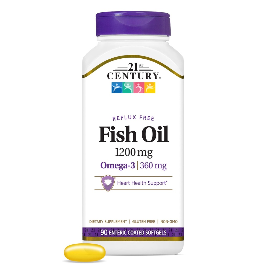 21. Century Fish Oil 1200 mg Enteric Coated Softels, 90 Count