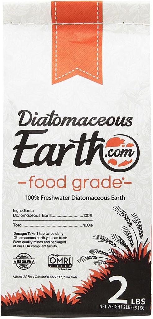 DiatomousEarth 2 Lbs Food Grade - 100% Organic All Natural Diamdious Powder - Diametaceous for mennesker er sikker omkring børn - Inkluderer gratis Scoop