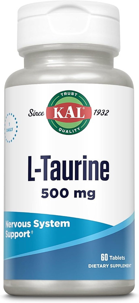Kal 500 Mg L- Taurine Tablets, 60 Count