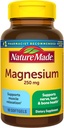 Nature Made Magnesium 250 mg, Magnesium Kosttilskud til mænd og kvinder, Støtte til muskel, hjerte, ben og nerve sundhed, 90 Softgels, 90 Day Supply