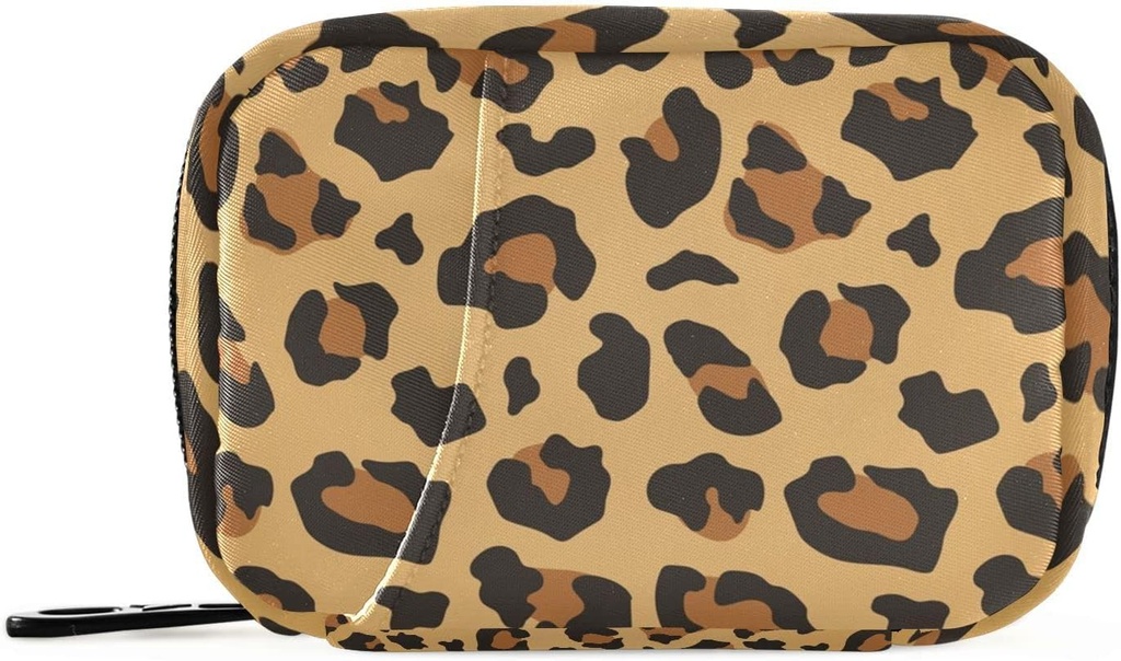 Leopard Print Pill Box 7 Dag Pill sag Rejse Pill Organizer Bag med lynlås Portable ugentlige Vitamin Medicin Supplement Holder Pouch Bag