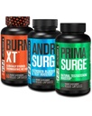 Jacked Factory Androvse Østrogen Blocker til mænd + Primasug Testosteron Booster til mænd + Burn XT Burn- XT Termogen Fat Burner - Appetit Suppressant til vægttab