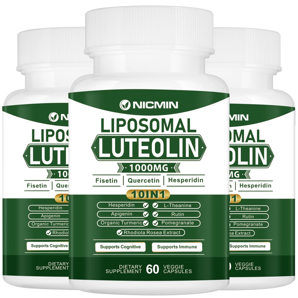 1000MG Liposomal Luteolin, Maksimal Absorption, Potent Luteolin Supplement 180 Kapsler