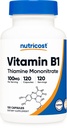 Nutricost vitamin B1 (thiamin) 100mg, 120 Kapsler - Gluten fri og ikke-GMO