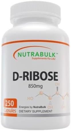 D-Ribose Capsules 4250 mg Per Dose - Free from Milk, Egg, Gluten, Sugar - 250 Capsules