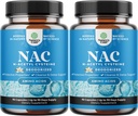 NAC Supplement N- Acetyl Cysteine 600mg - Vegan High Absorption NAC 600 mg kapsler - Glutathione Precursor til lever rense Detox & reparation Plus Lung Health og Immunity Support (180 Servere)