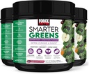 Kraftfaktor Smarter Green Superfoods + fordøjelsespulver, 3-Pack, Grønne pulver med 2 Millioner Probiotika, fordøjelsesenzymer, og antioxidanter til Detox, Rense, og Support Immunitet, 90 Serveringer