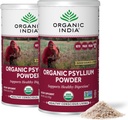 ORGANISK INDIA Psyllium Powder Organic - Fine Grain Psyllium Supplement, fordøjelsesstøtte, Vegan, Gluten- Free, Non- GMO, Kilde til Fiber - 6 oz (pakke af 2)