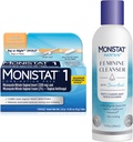 Monistat 1 Dag Gær Infektion Behandling for kvinder, 1 Miconazol Ovule Indsæt & ekstern Monistat Anti- Itch Cream Bundle + 10 fl oz Boric Acid Feminin Cleaner