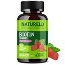 NATURELO Biotin Gummies - understøtter sundt hår, hud & negle - høj potens 2500 mcg - Ikke GMO, Gluten Free - 60 Gummies