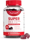 Humann SuperBeets Heart Gummies - Beet Gummy med energistøtte, Grape Seed Extract & Beetroot Powder, Sukker Free - Granatæbler Berry Flavor, 60 Greve