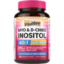 Inositol Supplement, Myo- Inositol & D- Chiro Inositol Fertilitet Kosttilskud til kvinder, 40: 1 Ideel Ratio, Hormonbalance og ovarier Support, 80 Veganske Kapsler