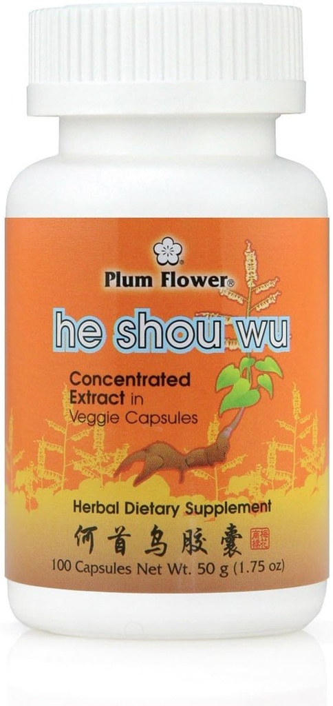 Han Shou Wu kapsler, koncentreret ekstrakt - Fo-Ti Root, Polygonum Multiflorum, 100 Veggie Caps