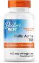 Doctor 's Best Full Active B12 1500 mcg, Non- GMO, Vegan, Gluten Free, Understøtter sund hukommelse, Mood og cirkulation, 60 Greve