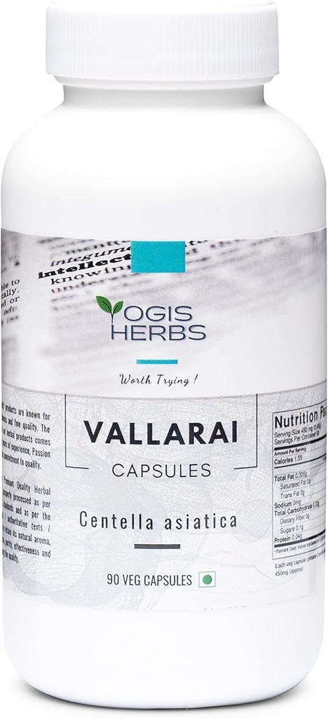 YOGIS HERBS Vallarai kapsler (Centella Asiatica / Gotu Kola)
