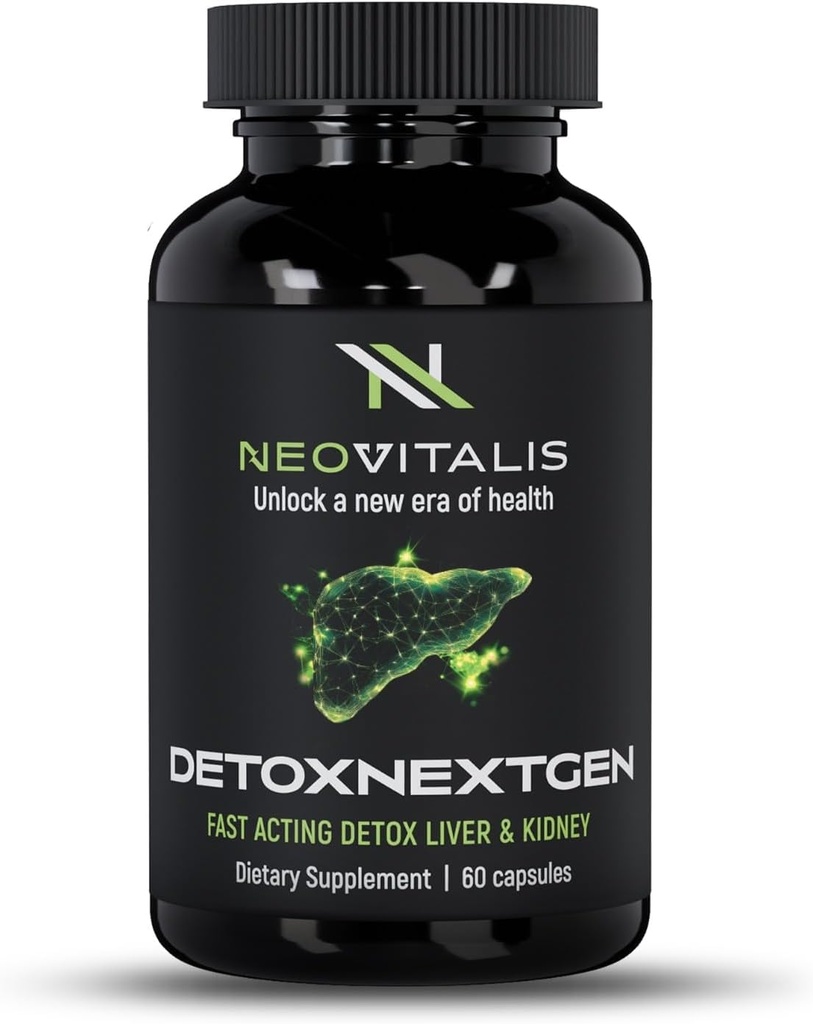DetoxNextGen Advanced Fast- Actioning Detox lever & Nyre Support Supplement med Mælk Thistle & Mælkebøtte Root - fremmer naturlig oprydning & Toxin Removal Kosttilskud