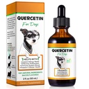 Quercetin til hunde, hund Quercetin flydende dråber, hund Quercetin Herbal supplement støtte Allergi Relief, cellulær sundhed, immunboost, antioxidant -60 ml