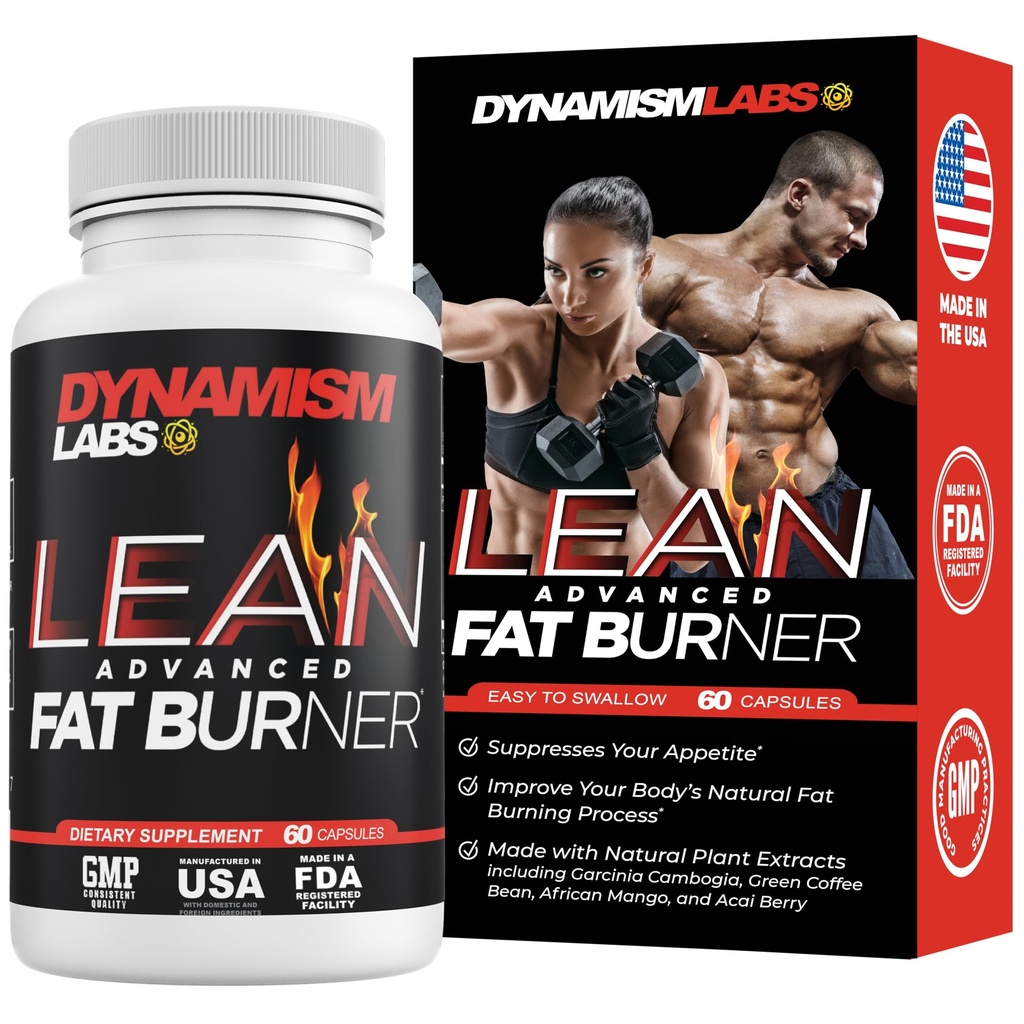 Dynamisme Labs Lean Advanced Fat Burner Mea124; Garcinia Cambogia Extract, Green Tea Extract, Raspberry Ketone Mea124; Lavet i USA (60 tabletter)