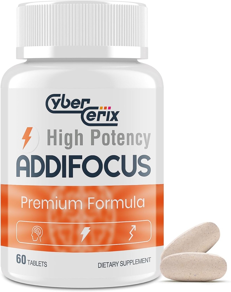 Høj potens hjerne supplement til hukommelse og fokus - Naturlig koffein Blend med vitaminer, aminosyrer og planteekstrakter - 60 tabletter