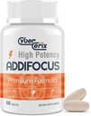 High Potency Brain Supplement for Memory and Focus - Natural Caffeine Blend with Vitamins, Amino Acids and Herbal Extracts - 60 Tablets